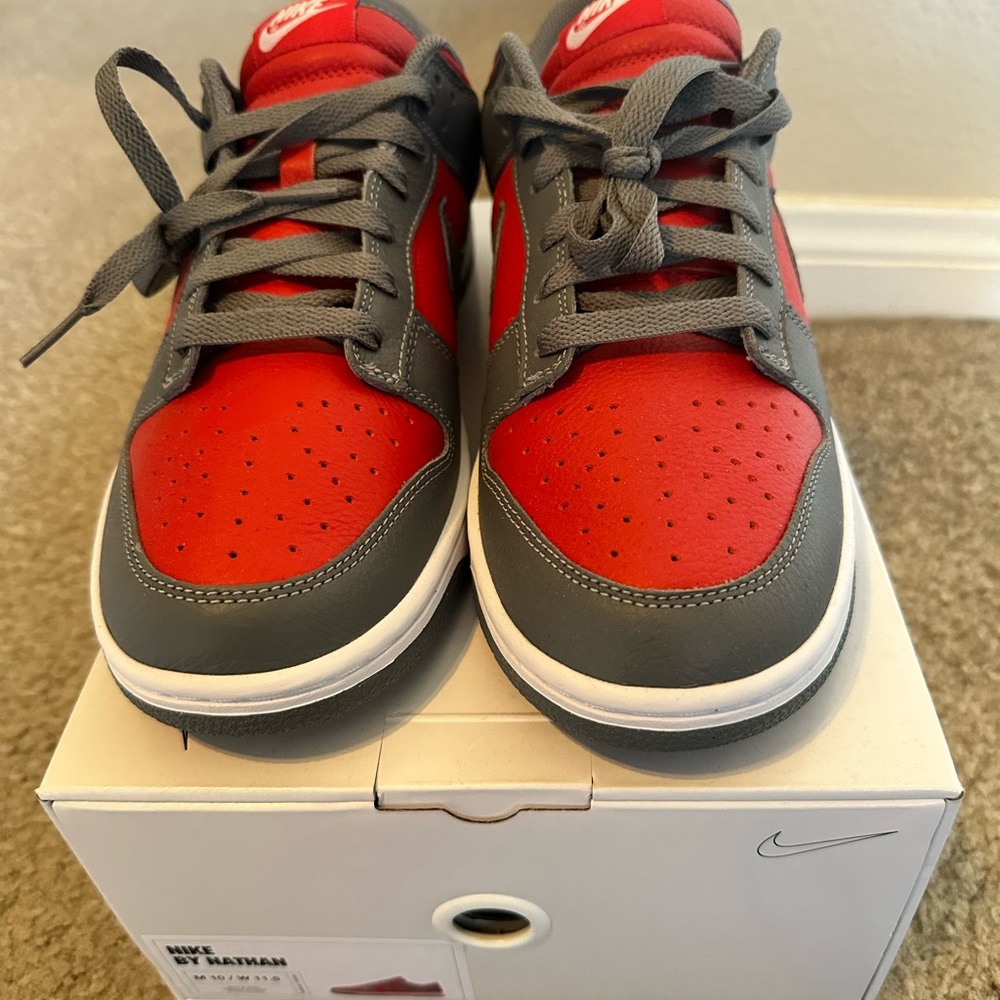 New Nike by you Dunks in Red/Grey size 10
